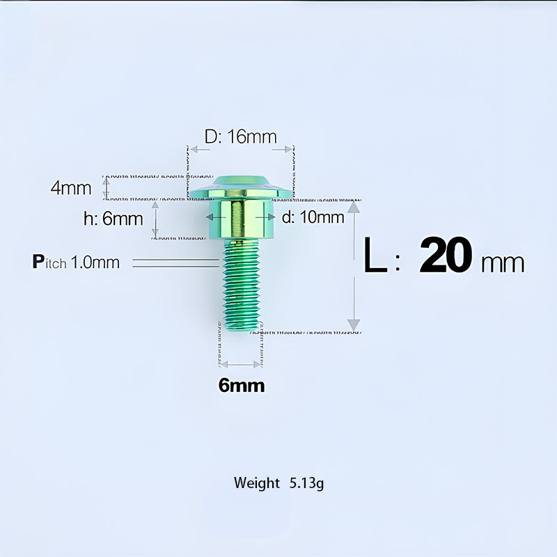 M6x11-45mm Titanium Shoulder Bolts for Motorcycle -  Green