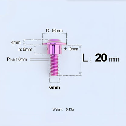 M6x11-45mm Titanium Shoulder Bolts for Motorcycle -  Purple