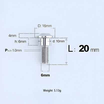M6x11-45mm Titanium Shoulder Bolts for Motorcycle -  TI