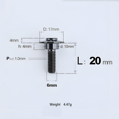 M6x11-45mm Titanium Shoulder Bolts for Motorcycle -  Black