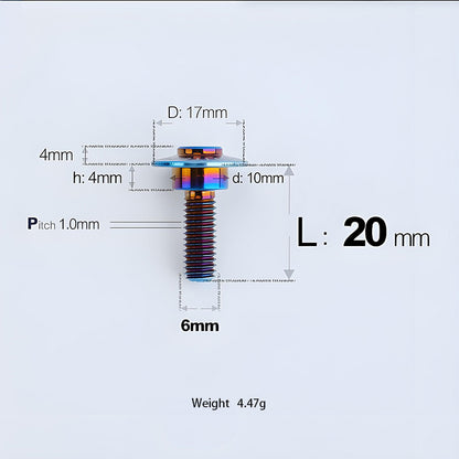 M6x11-45mm Titanium Shoulder Bolts for Motorcycle -  Blue