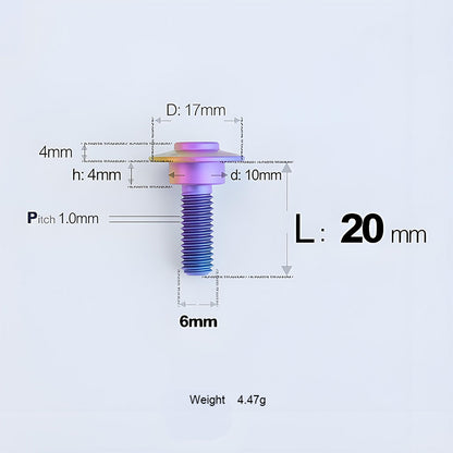 Grade 5 Titanium M6 Shoulder Bolts for Motorcycles & E-Bikes | Candy Color | Multiple Lengths