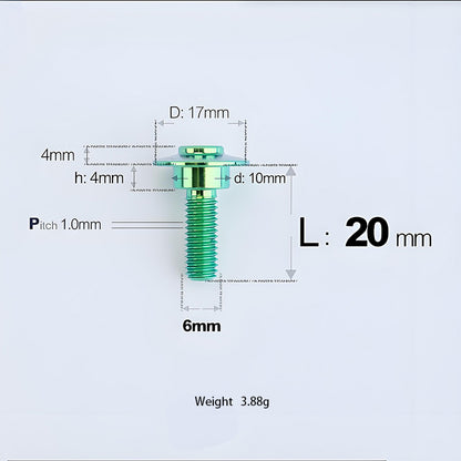 M6x11-45mm Titanium Shoulder Bolts for Motorcycle -  Green