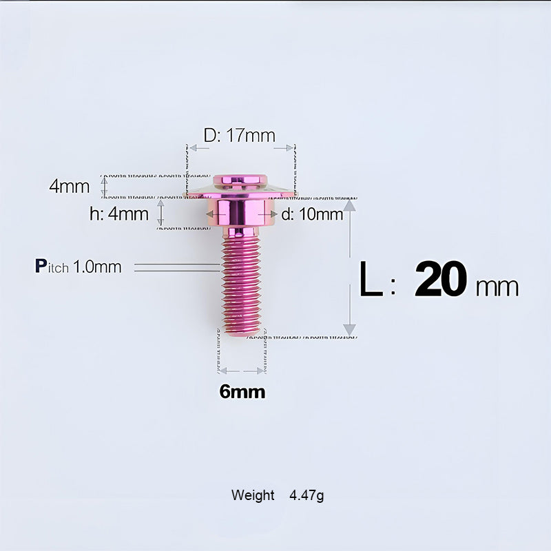 M6x11-45mm Titanium Shoulder Bolts for Motorcycle -  Purple