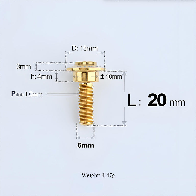 M6x11-45mm Gold Titanium Shoulder Bolts for Motorcycle
