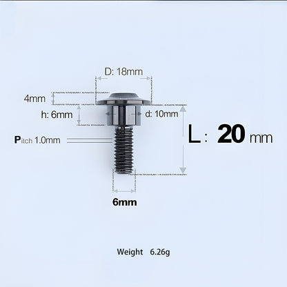 M6x11-45mm Titanium Shoulder Bolts for Motorcycle -  Black