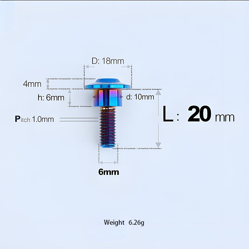 M6x11-45mm Titanium Shoulder Bolts for Motorcycle -  Blue