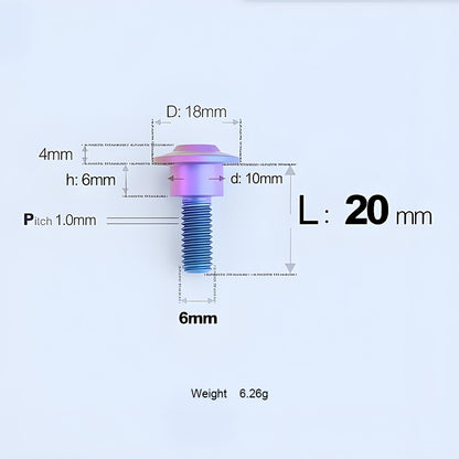 Grade 5 Titanium M6 Shoulder Bolts for Motorcycles & E-Bikes | Candy Color | Multiple Lengths