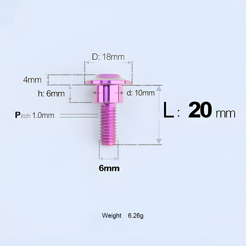M6x11-45mm Titanium Shoulder Bolts for Motorcycle -  Purple