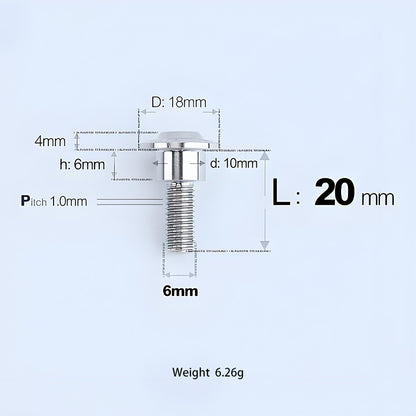 M6x11-45mm Titanium Shoulder Bolts for Motorcycle -  TI