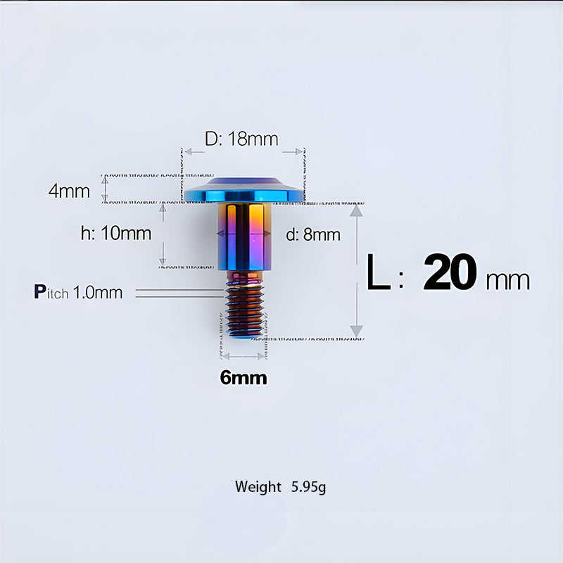 M6x11-45mm Titanium Shoulder Bolts for Motorcycle -  Blue