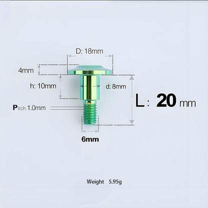 M6x11-45mm Titanium Shoulder Bolts for Motorcycle -  Green