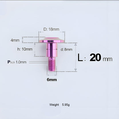 M6x11-45mm Titanium Shoulder Bolts for Motorcycle -  Purple