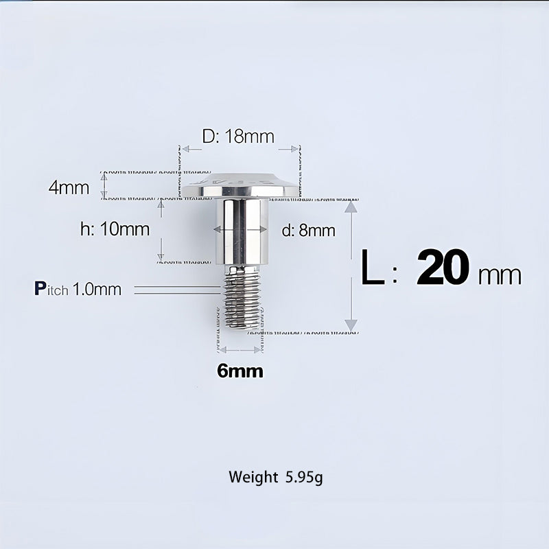 M6x11-45mm Titanium Shoulder Bolts for Motorcycle -  TI