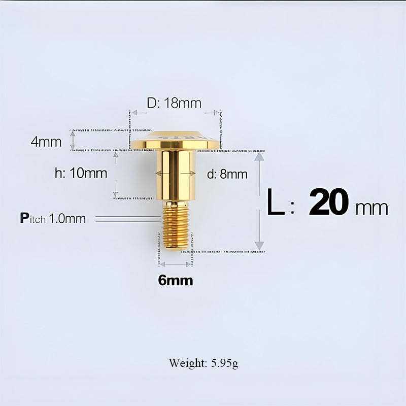 M6x11-45mm Gold Titanium Shoulder Bolts for Motorcycle