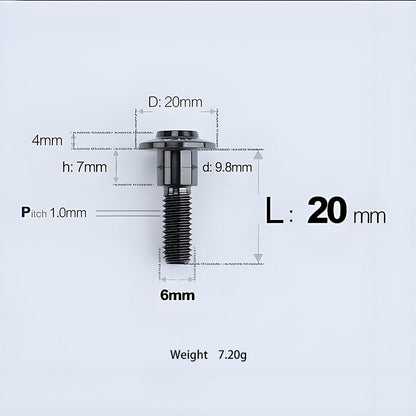 M6x11-45mm Titanium Shoulder Bolts for Motorcycle -  Black