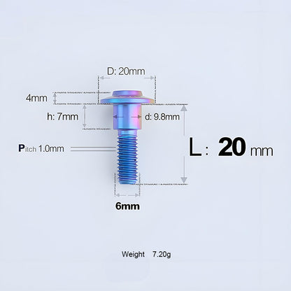 Grade 5 Titanium M6 Shoulder Bolts for Motorcycles & E-Bikes | Candy Color | Multiple Lengths