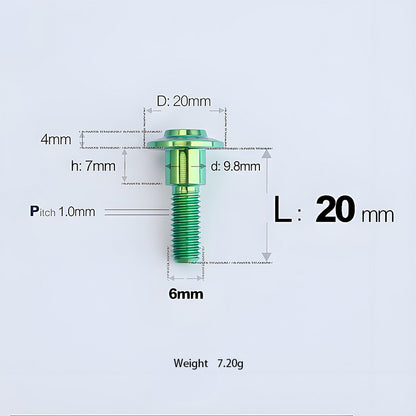 M6x11-45mm Titanium Shoulder Bolts for Motorcycle -  Green