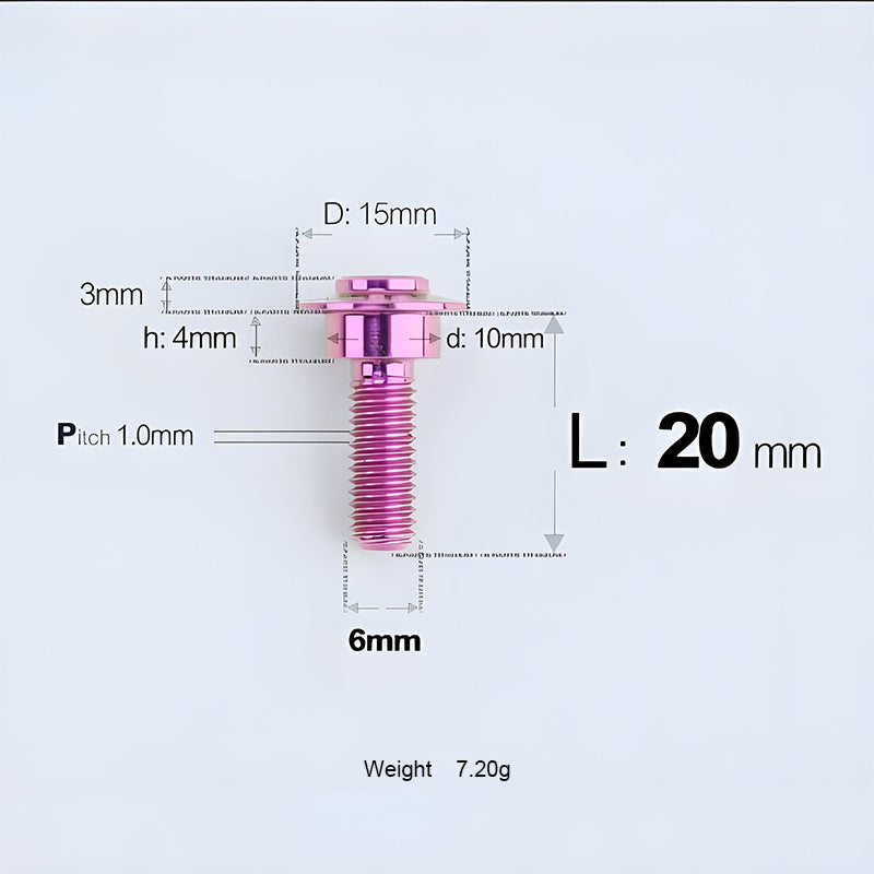 M6x11-45mm Titanium Shoulder Bolts for Motorcycle -  Purple