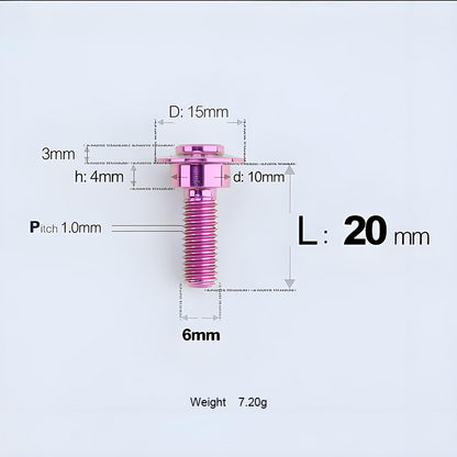 M6x11-45mm Titanium Shoulder Bolts for Motorcycle -  Purple