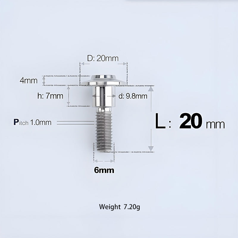 M6x11-45mm Titanium Shoulder Bolts for Motorcycle -  TI