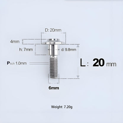 M6x11-45mm Titanium Shoulder Bolts for Motorcycle -  TI
