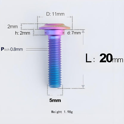 M5x10-36.5mm Titanium Shoulder Bolts for Motorcycle - Candy