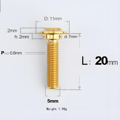 M5x10-36.5mm Titanium Shoulder Bolts for Motorcycle - Gold