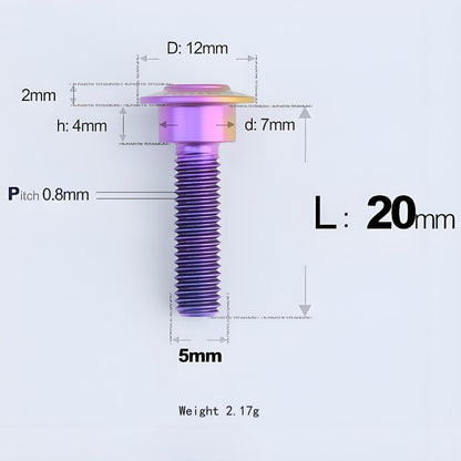 M5x10-36.5mm Titanium Shoulder Bolts for Motorcycle - Candy