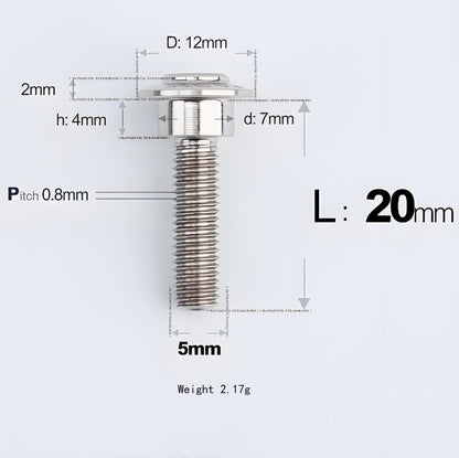 M5x10-36.5mm Titanium Shoulder Bolts for Motorcycle - TI