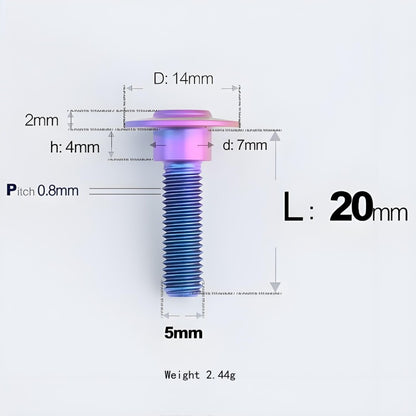 M5x10-36.5mm Titanium Shoulder Bolts for Motorcycle - Candy