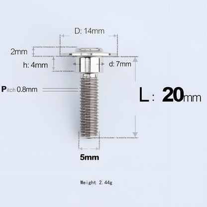 M5x10-36.5mm Titanium Shoulder Bolts for Motorcycle - TI