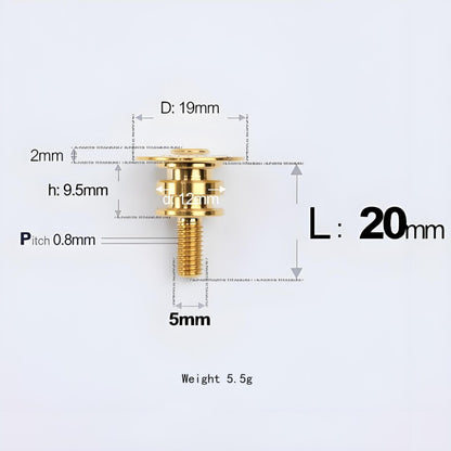 M5x10-36.5mm Titanium Shoulder Bolts for Motorcycle - Gold