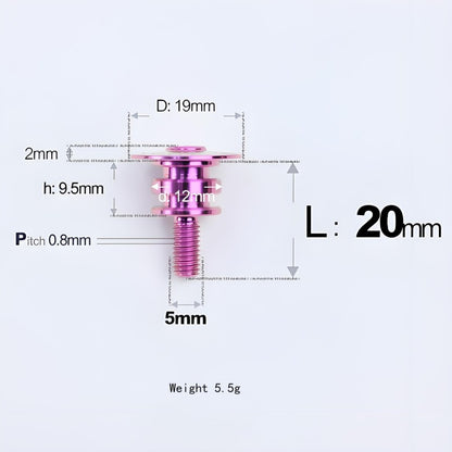 M5x10-36.5mm Titanium Shoulder Bolts for Motorcycle - Purple
