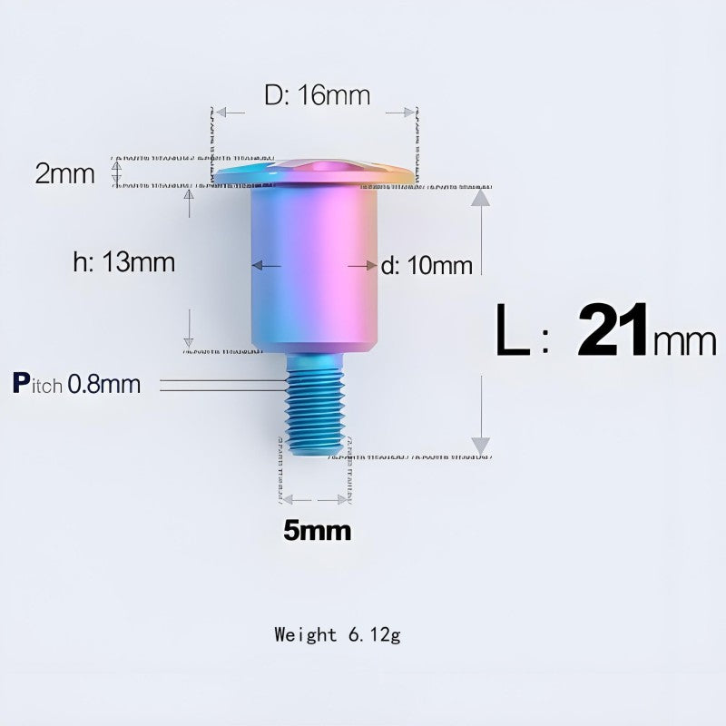 M5x10-36.5mm Titanium Shoulder Bolts for Motorcycle - Candy