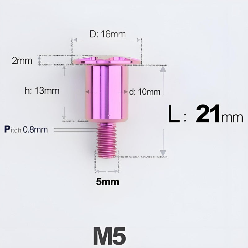 M5x10-36.5mm Titanium Shoulder Bolts for Motorcycle - Purple