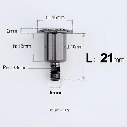 M5x10-36.5mm Titanium Shoulder Bolts for Motorcycle - Black