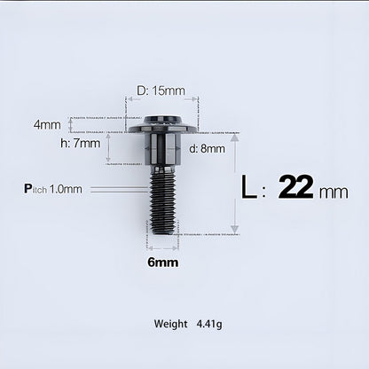 M6x11-45mm Titanium Shoulder Bolts for Motorcycle -  Black