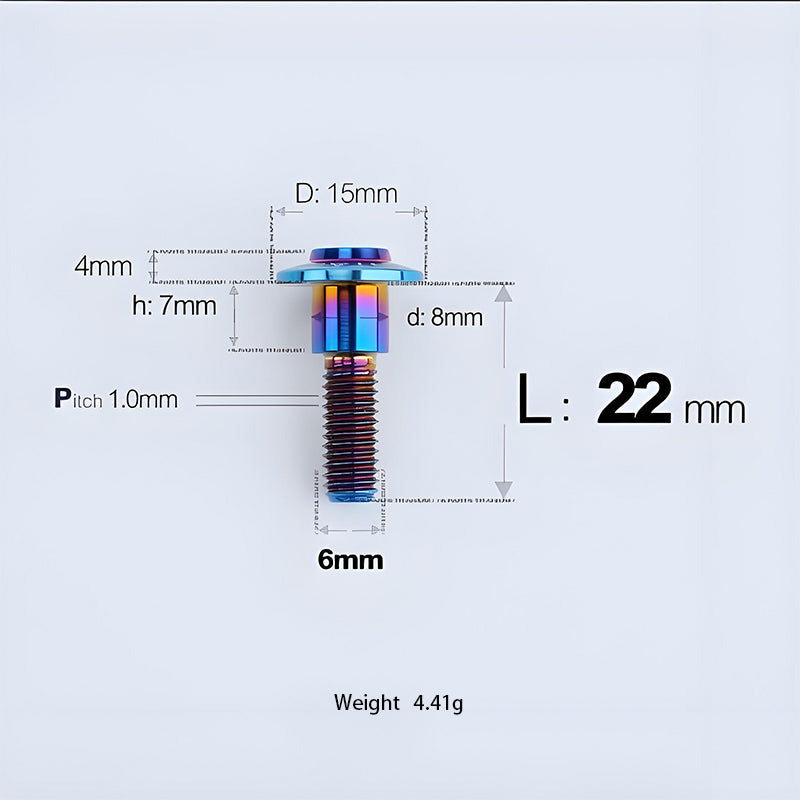 M6x11-45mm Titanium Shoulder Bolts for Motorcycle -  Blue