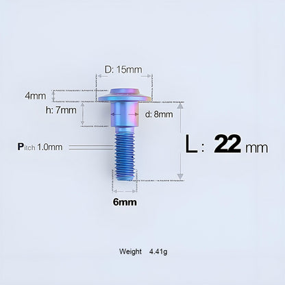 Grade 5 Titanium M6 Shoulder Bolts for Motorcycles & E-Bikes | Candy Color | Multiple Lengths