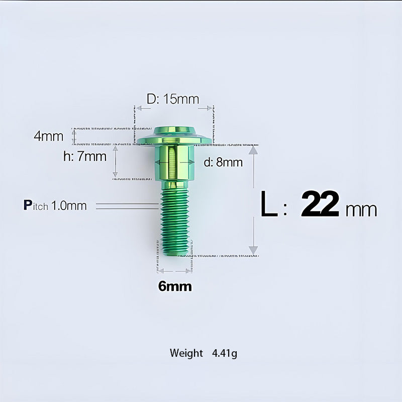 M6x11-45mm Titanium Shoulder Bolts for Motorcycle -  Green