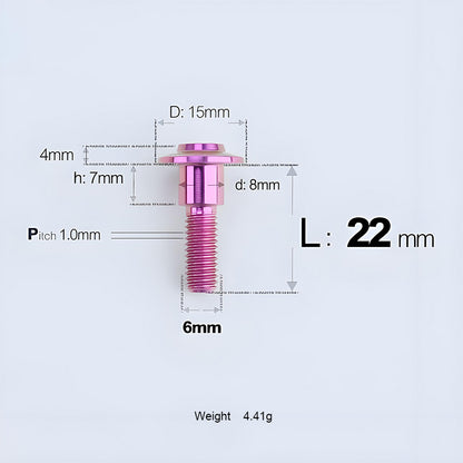 M6x11-45mm Titanium Shoulder Bolts for Motorcycle -  Purple