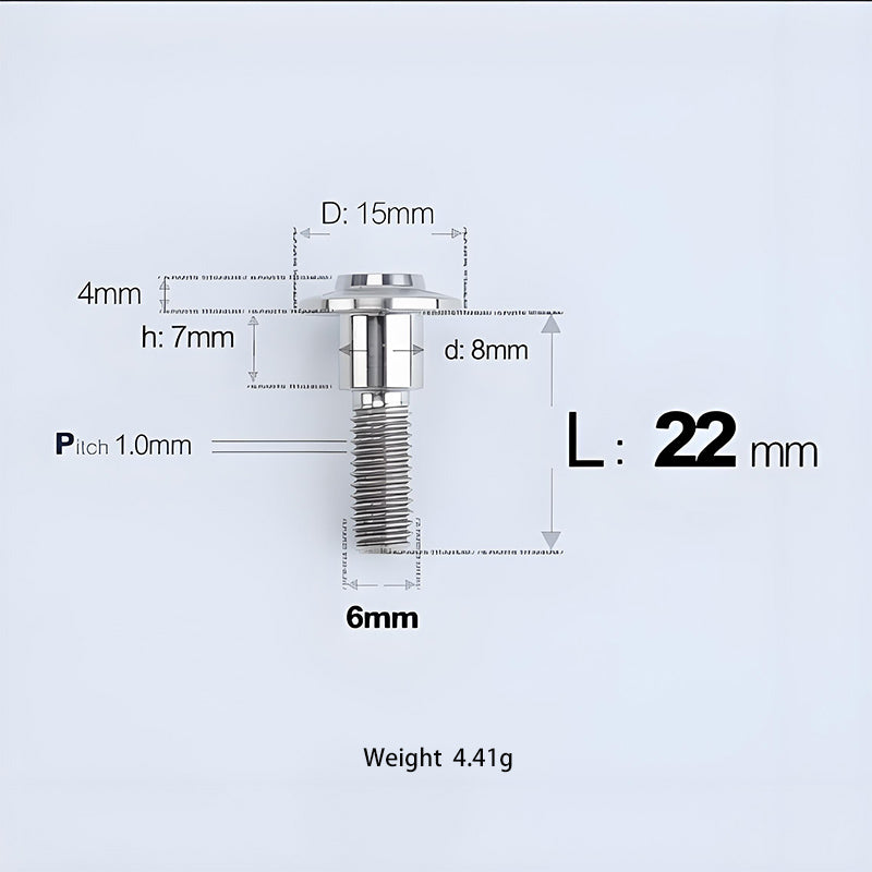M6x11-45mm Titanium Shoulder Bolts for Motorcycle -  TI