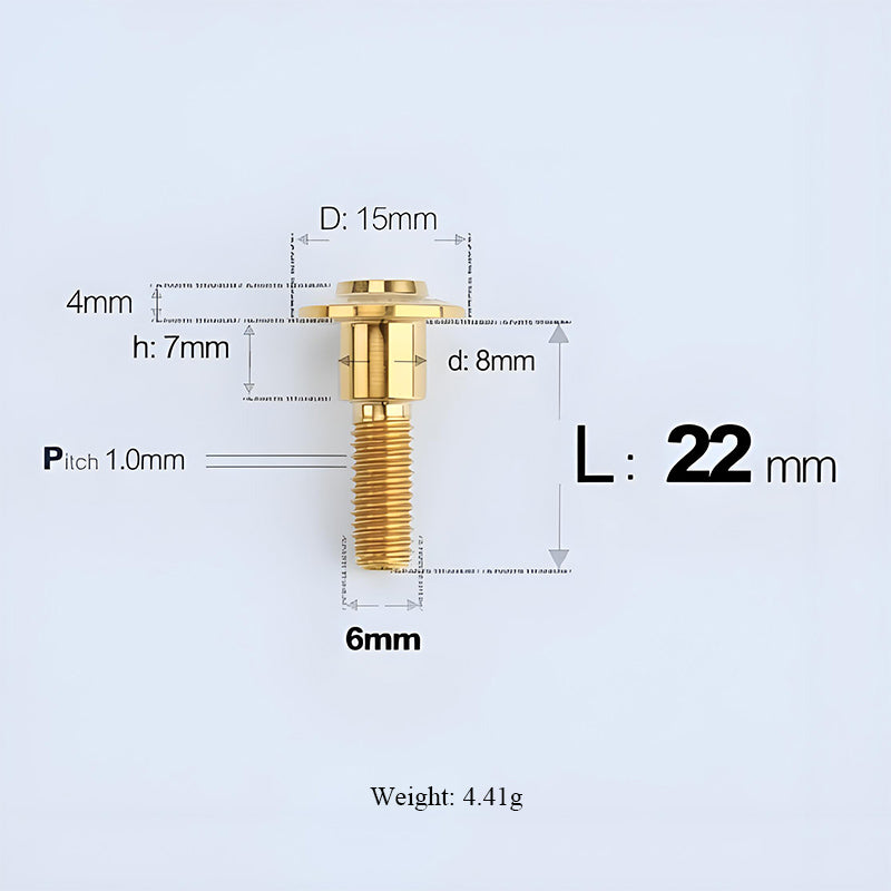 M6x11-45mm Gold Titanium Shoulder Bolts for Motorcycle