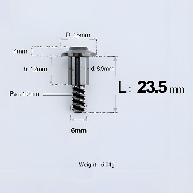 M6x11-45mm Titanium Shoulder Bolts for Motorcycle -  Black