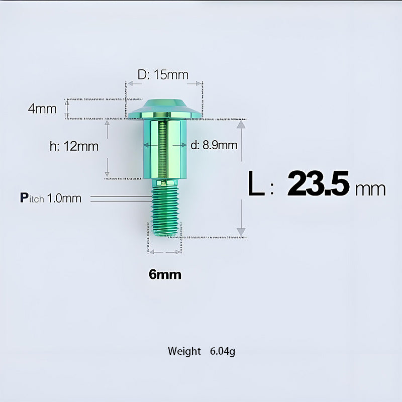 M6x11-45mm Titanium Shoulder Bolts for Motorcycle -  Green