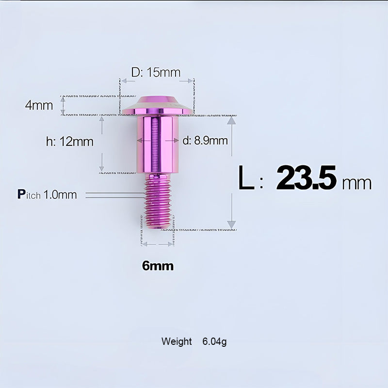 M6x11-45mm Titanium Shoulder Bolts for Motorcycle -  Purple