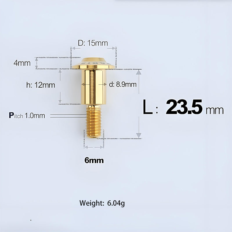 M6x11-45mm Gold Titanium Shoulder Bolts for Motorcycle