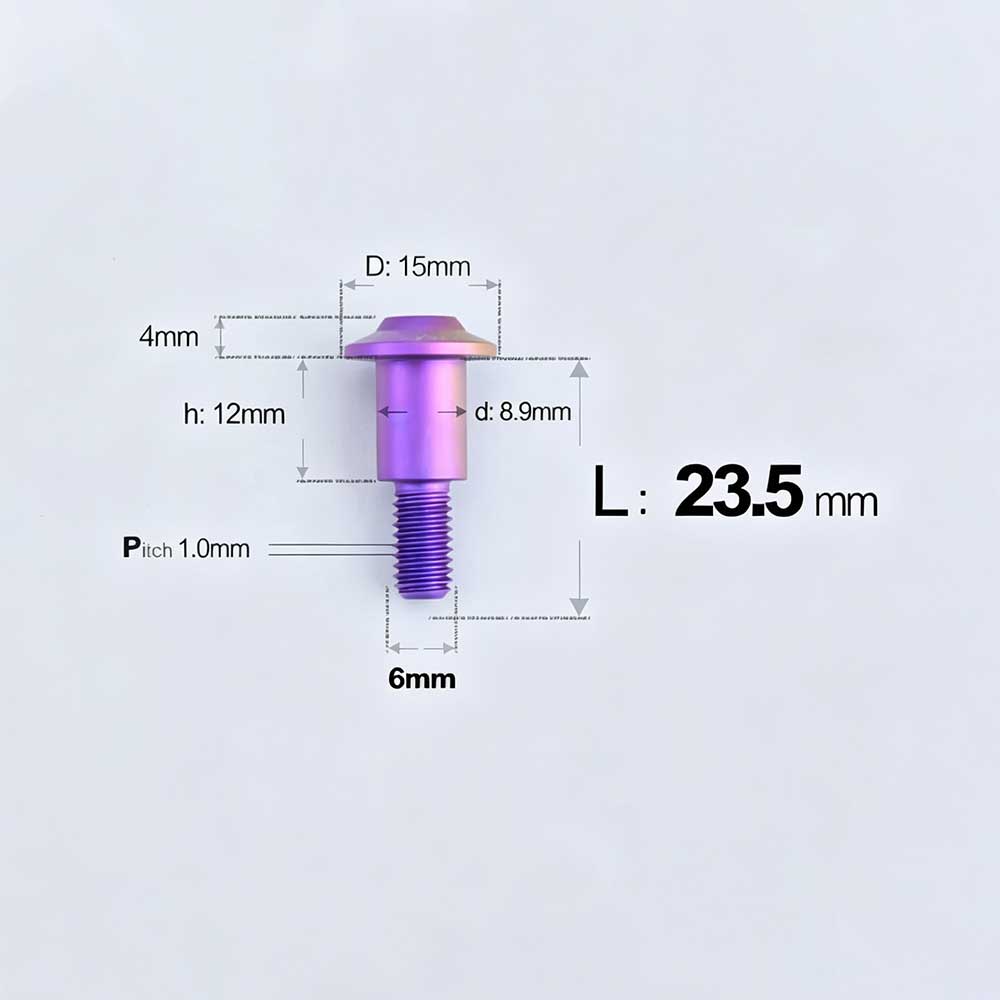 Grade 5 Titanium M6 Shoulder Bolts for Motorcycles & E-Bikes | Candy Color | Multiple Lengths