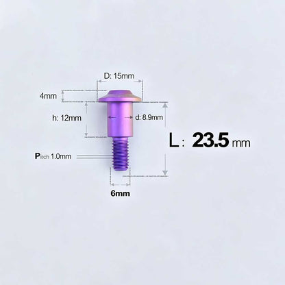 Grade 5 Titanium M6 Shoulder Bolts for Motorcycles & E-Bikes | Candy Color | Multiple Lengths